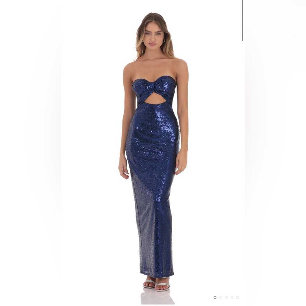 Worn Once. Lucy in the sky navy sequin formal dress.